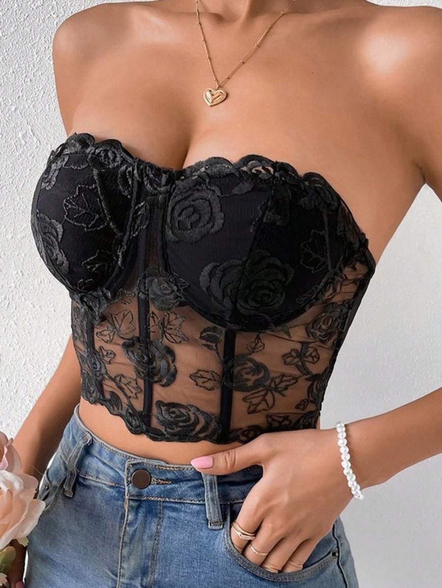 Bustier Harness Mesh 
Top