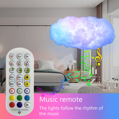 USB Cloud Light, App Control Music Synchronization, Ambient Light Lightning Simulation Clouds Room Light