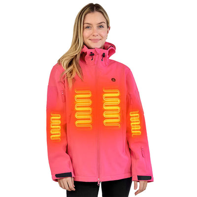 Heated Jacket For Women, ANTARCTICA GEAR Winter Coat with 12V 16000mAh Battery Pack, Soft Shell Heating Hooded Jacket