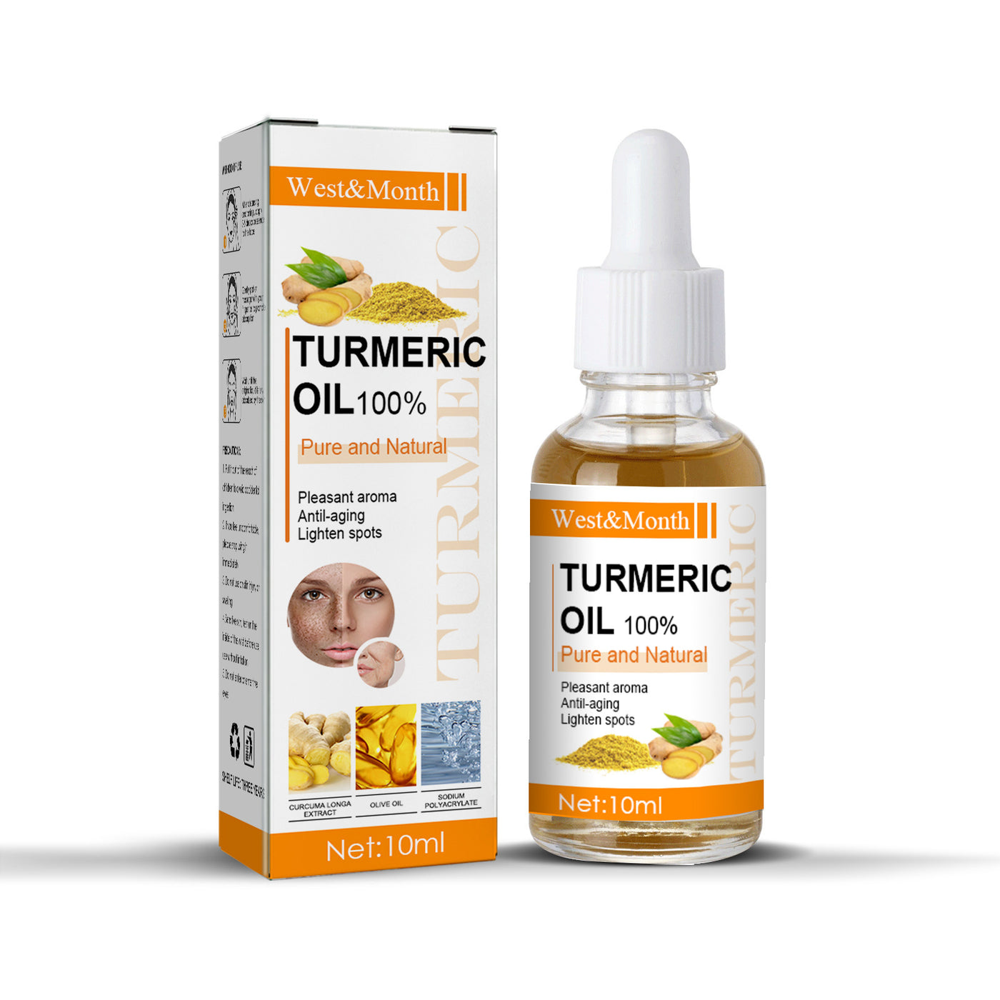 Turmeric Essential Oil Face Skin Anti-Wrinkle Lift Blemish Reduction Skin Care Moisturizing Oil