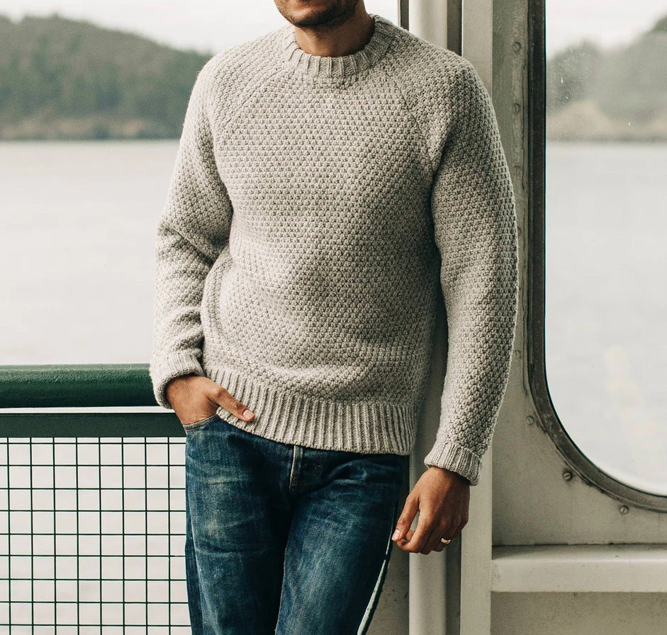 Men's Round Neck Knitted Casual Sweater