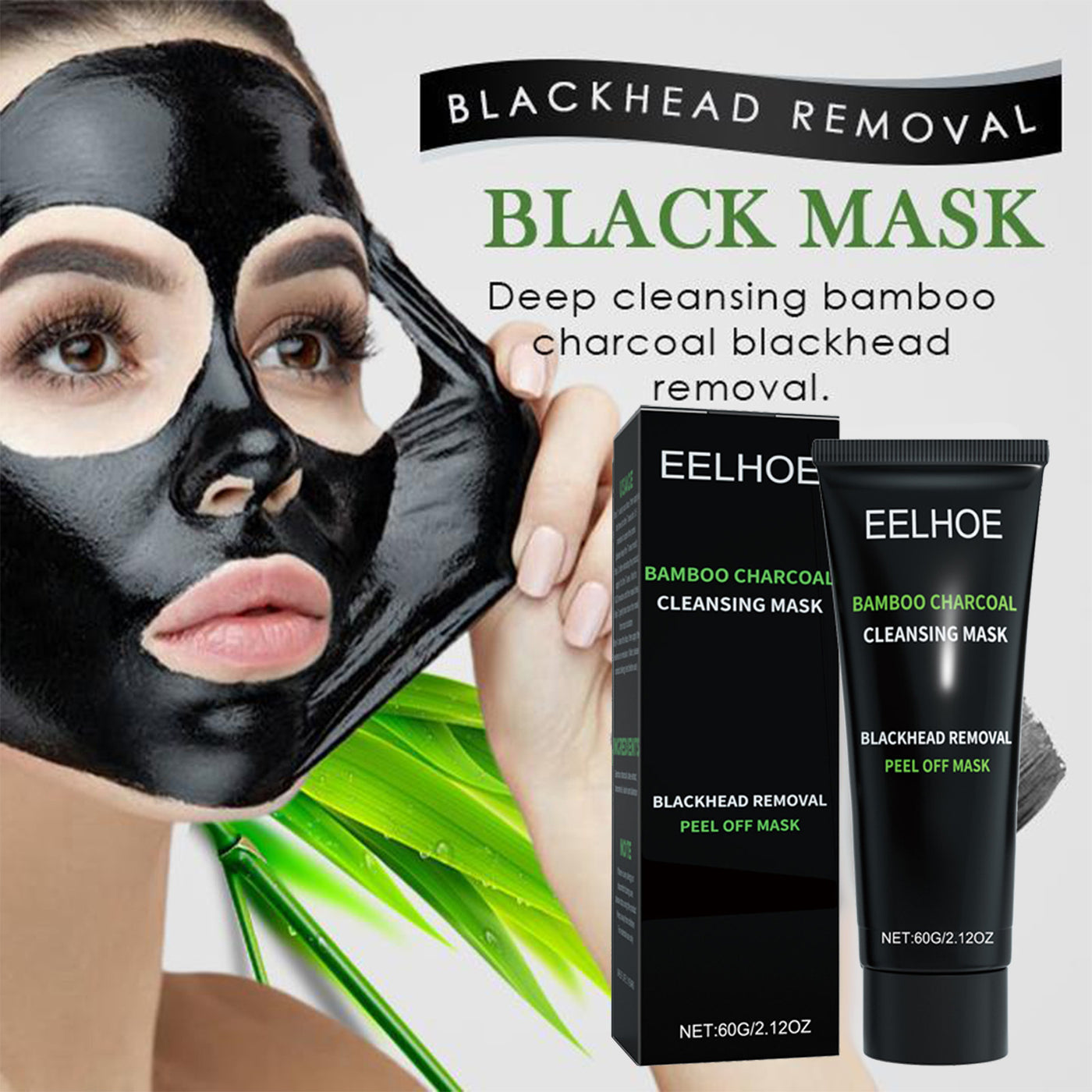 EELHOE Bamboo Charcoal Blackhead Removal Peel-Off Mask for Deep Pore Cleansing