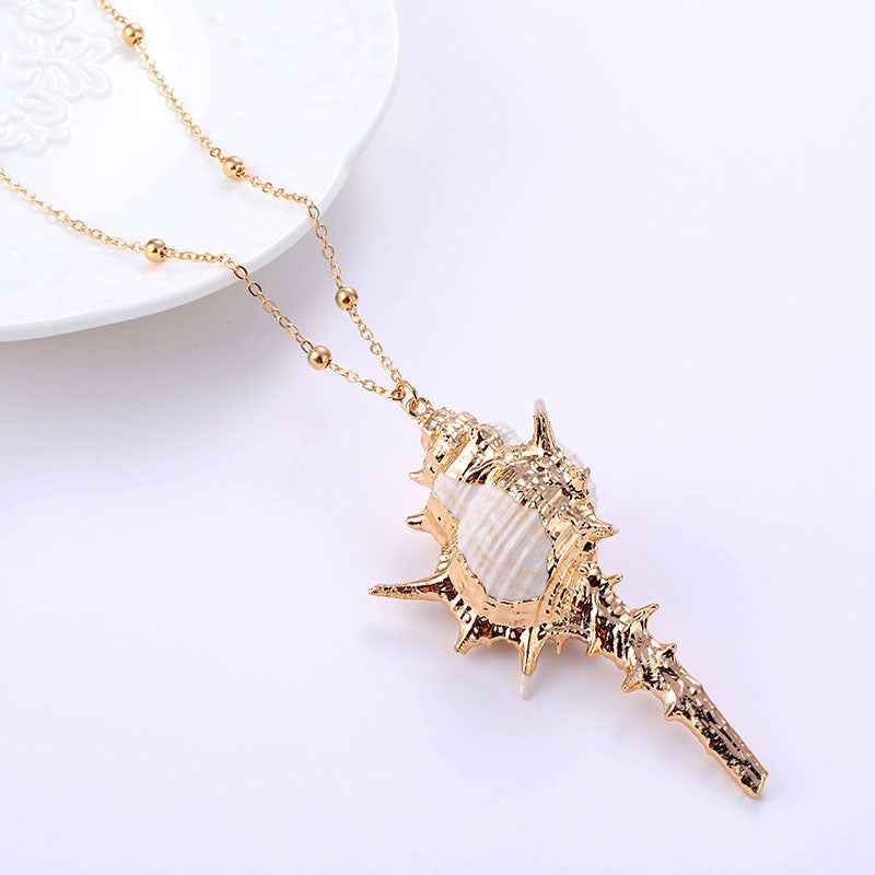 Beach Shell Gold-plated Pendant Conch Necklace