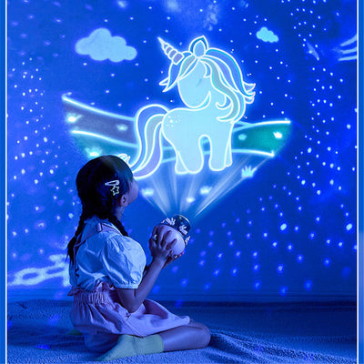 Night Light Projector for Kids Nursery, Space Rotation USB Rechargeable Led Night Lamp 12 Films