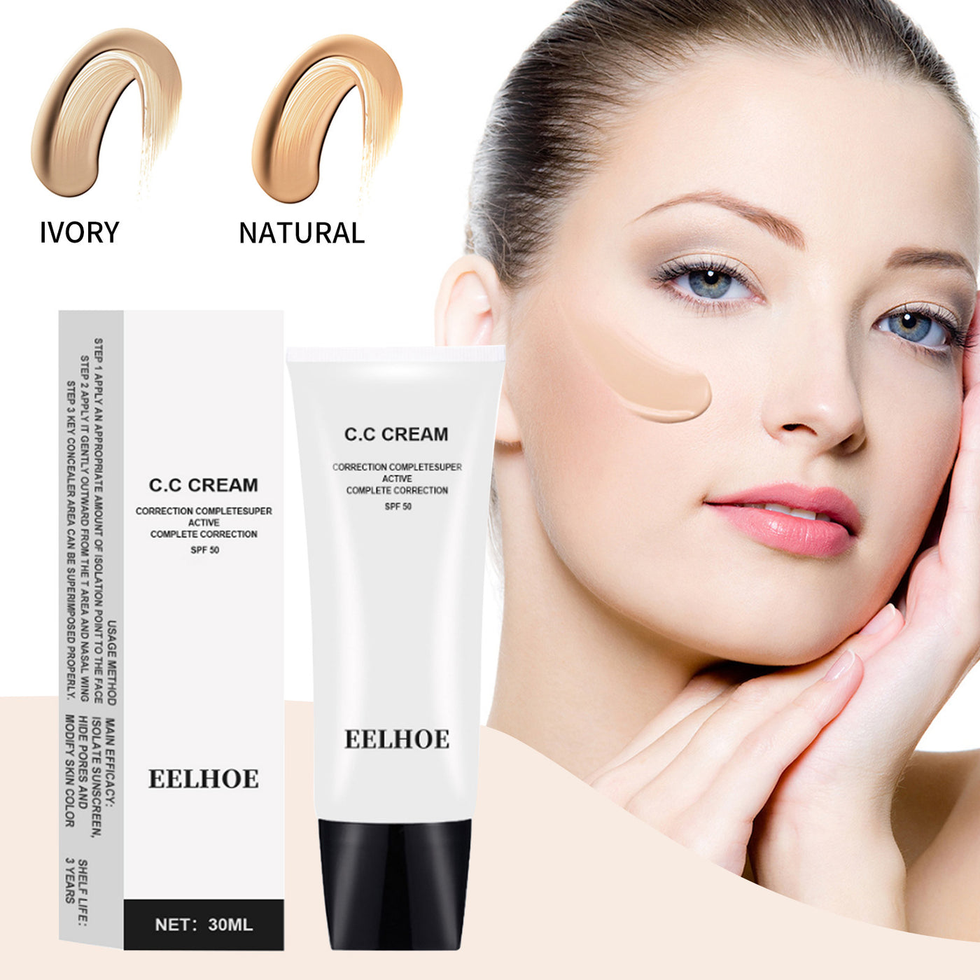 EELHOE Pre-Makeup Primer, A Moisturizing, Concealing, Skin-brightening and Smooth Pre-makeup Foundation