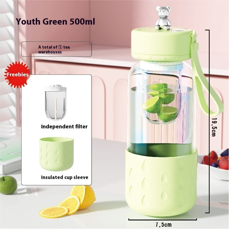 Tea Water Separation Magnetic Glass Water Cup Sealed Without Leakage