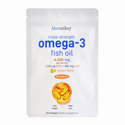 Abronikey Triple Strength  Omega-3 Fish Oil Supplements 4200mg Per Serving