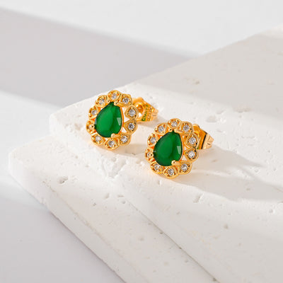 Fashion Multi-color Zircon Stud Earrings