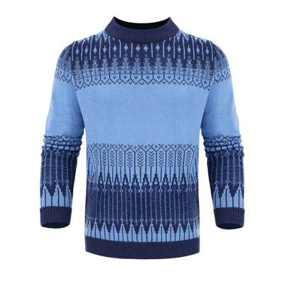 Crewneck Pullover Unisex Fair Isle Long Sleeve Knitted Sweater