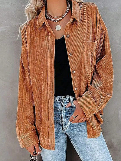 Loose Casual Corduroy Shirt Jacket