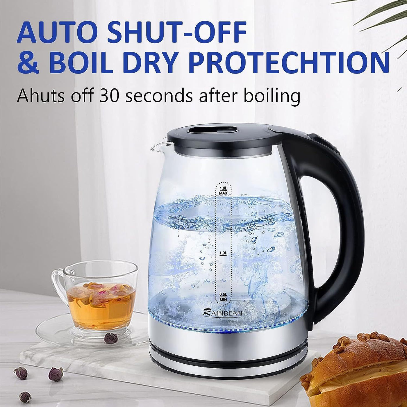 Electric Kettle Water Boiler, 1.8L Electric Tea Kettle