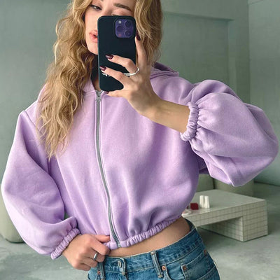 Casual Women's Solid Color Hoodie