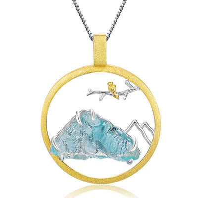 Bird Language Floral Silver Pendant