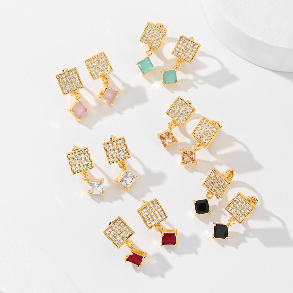 Zircon Earrings In Various Colors