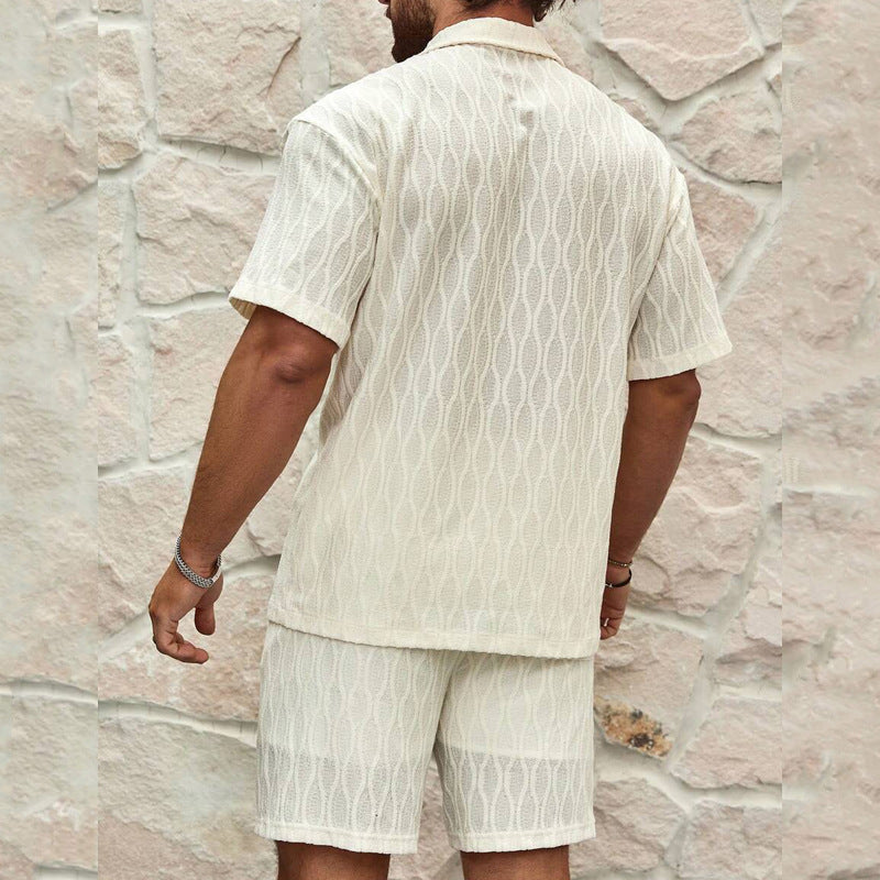 Men's Loose Short Sleeve Casual Shirt and Shorts Set