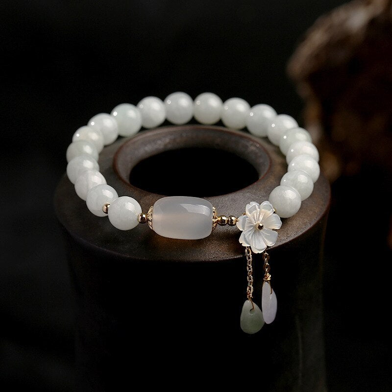 Shell Flower Jade Water Drop Bracelet