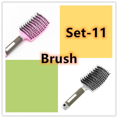 Womens Detangler Hair Brush Bristle Nylon Scalp Massage Teaser