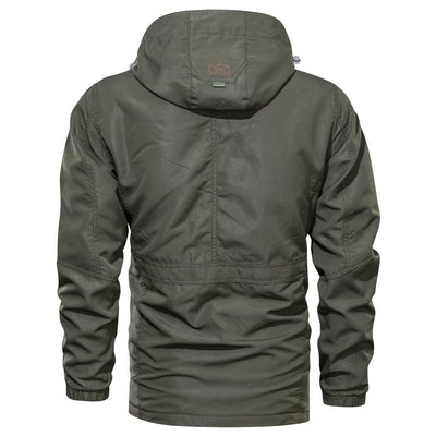 Cross-border Jacket Men's Mid-length Casual Outdoor Hooded Plus Size Jacket