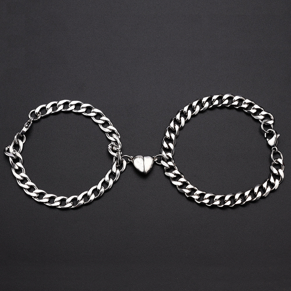 Love Magnet Attracts a Pair of Male and Female Couple Bracelets