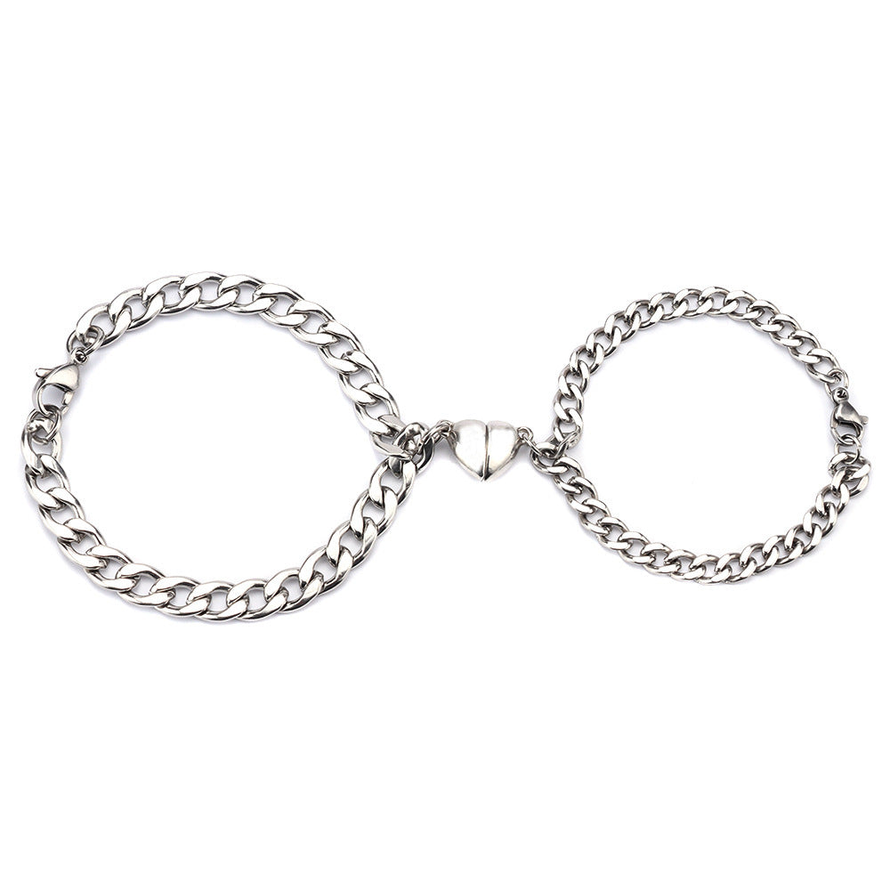 Love Magnet Attracts a Pair of Male and Female Couple Bracelets