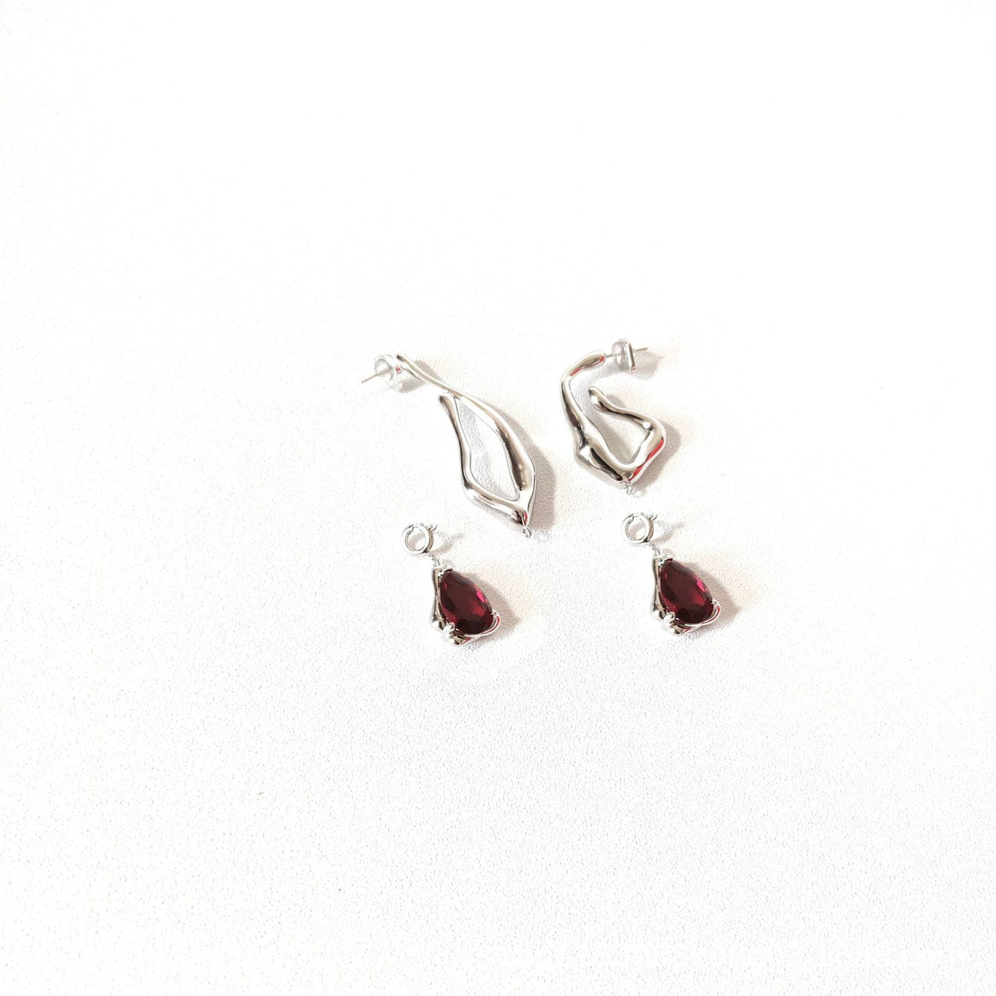 Long Style Design Ruby Earrings