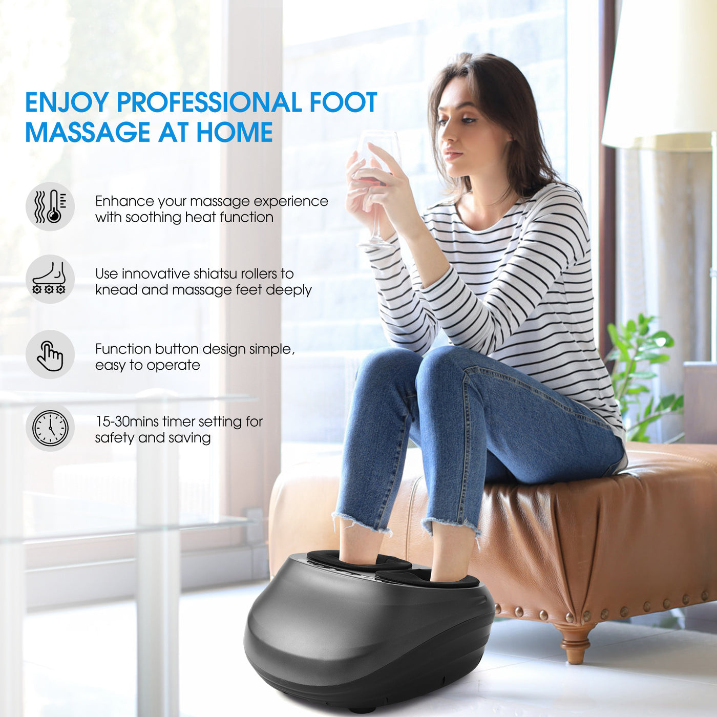 Foot Massager Machine With Heat and Massage for Home and Office Use