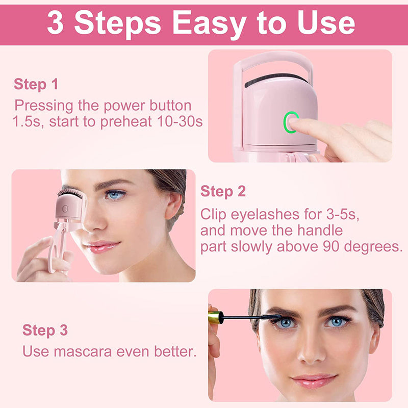 Portable Rechargeable Electric Heated Eyelash Curler