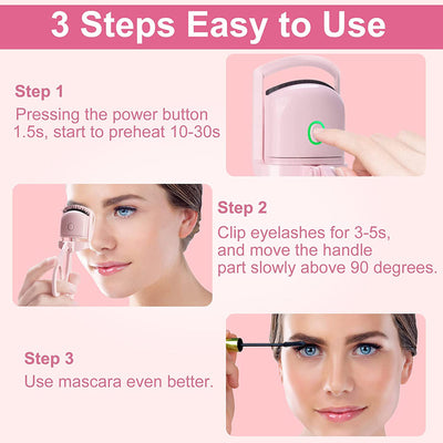 Portable Rechargeable Electric Heated Eyelash Curler