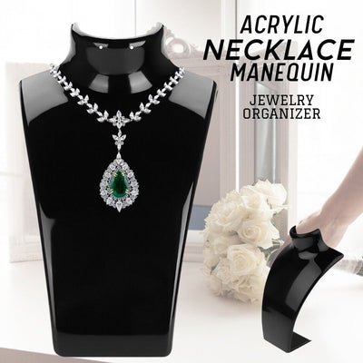 Acrylic Display Stand for Necklaces and Pendants Bust Mannequin Earring Jewelry Chain Show