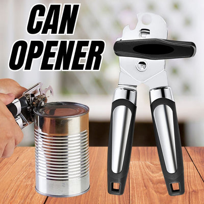 Manual Handheld Can Opener with Cutting Wheel Blade Lid Cap Openers