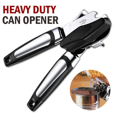 Manual Handheld Can Opener with Cutting Wheel Blade Lid Cap Openers