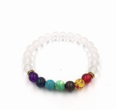 Agate Molten Rock 8mm Energy Volcanic Stone Chakra Colorful Beads Bracelet String