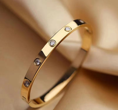 14K Gold Plated Friendship Love Bangle Bracelet