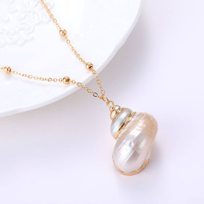 Beach Shell Gold-plated Pendant Conch Necklace