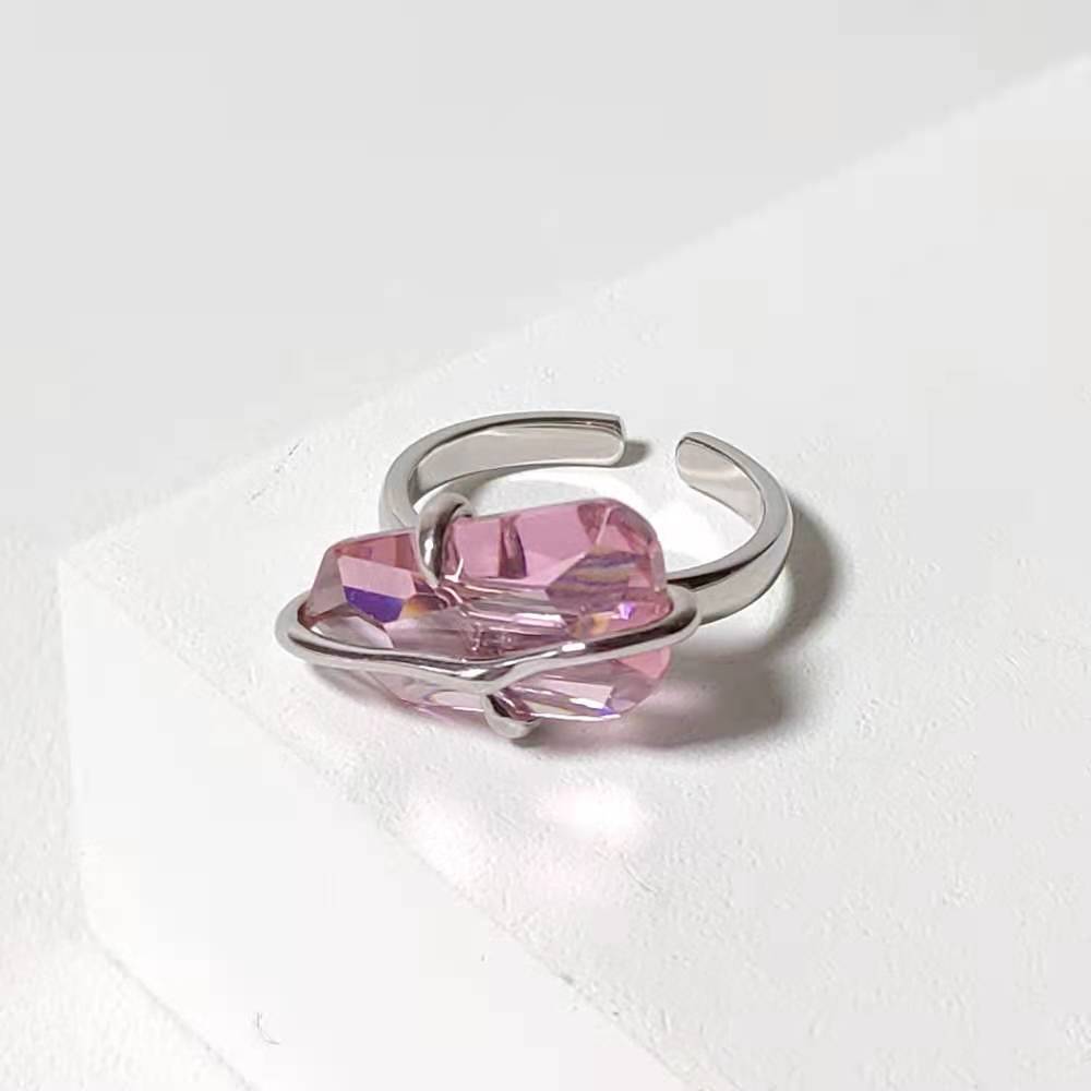 Peach Blossom Simple Design Niche Ring