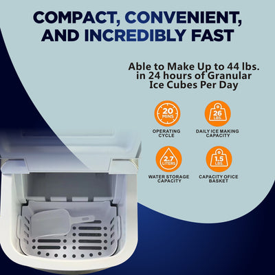 Ice Maker Countertop 44LBS Home Use and Outdoor Use