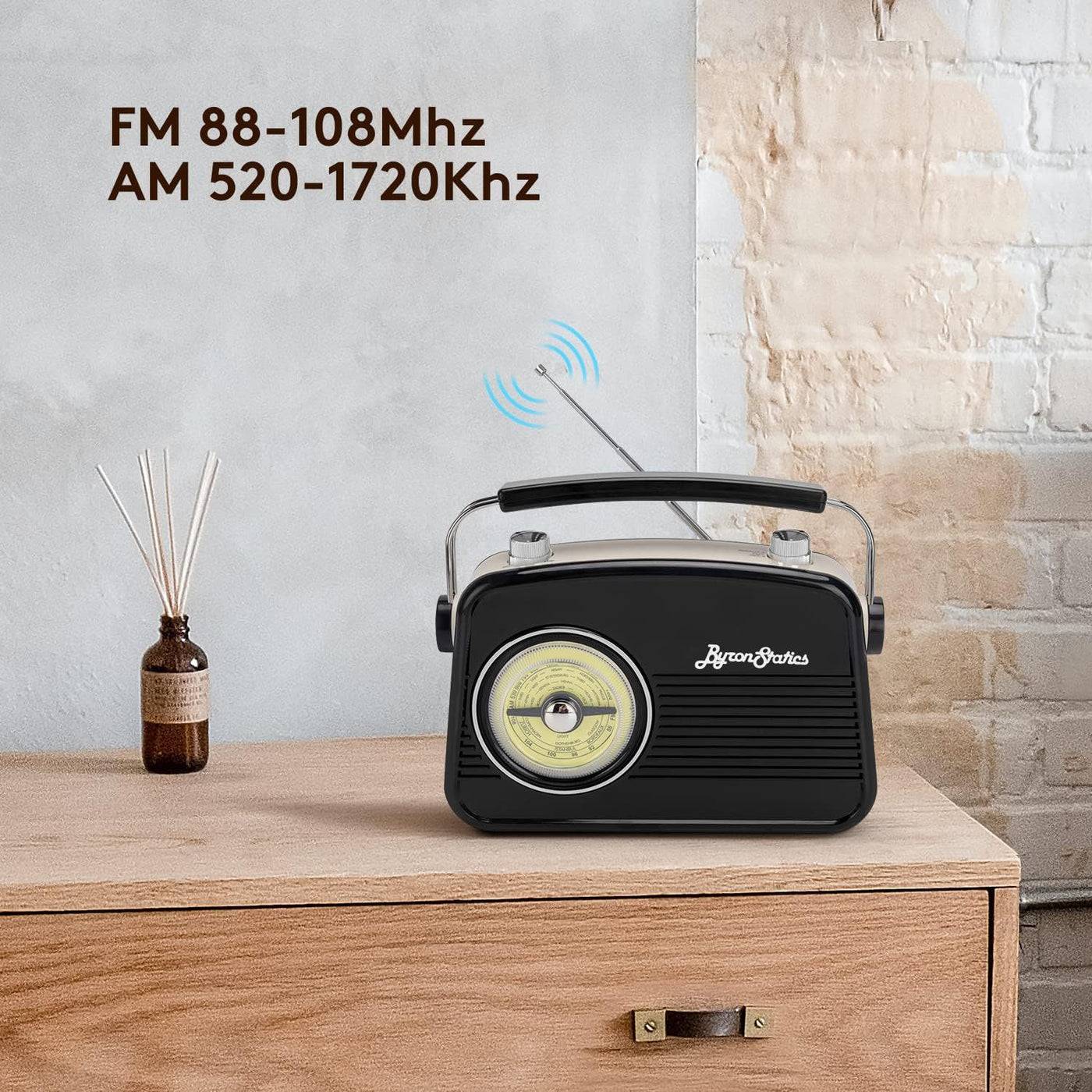 Black AM FM Vintage Radio with Headphone