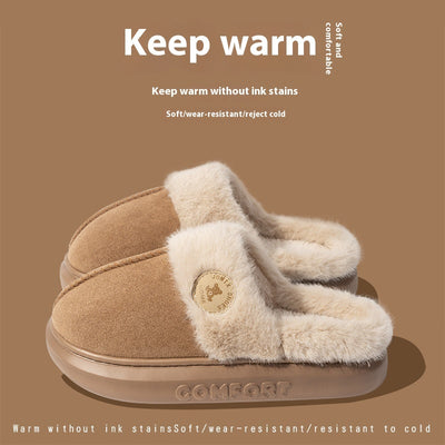 New Plush Thick-soled Fleece Slippers