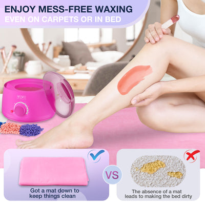 Hair Removal Wax Kit with Wax Warmer, Waxing Beads for Face, Brazilian, Full Body, Bikini, Sensitive Skin