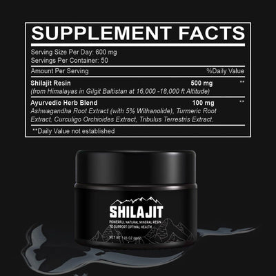 Shilajit Pure Himalayan Natural Organic Shilajit Resin, Supplement For Men and Women