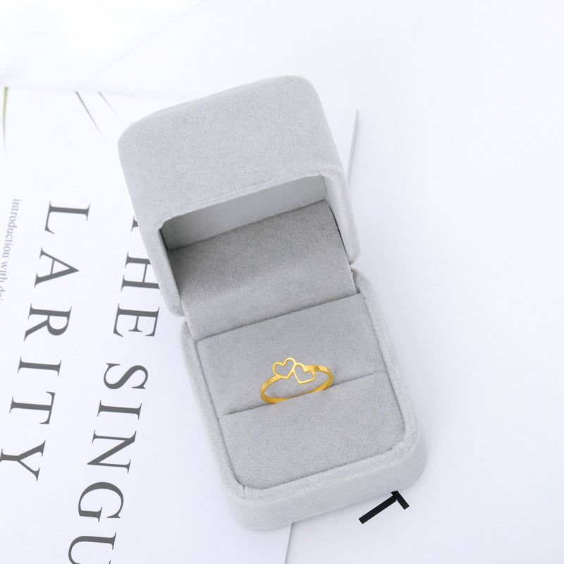 English Letter Hollow Belief Fashion Ring