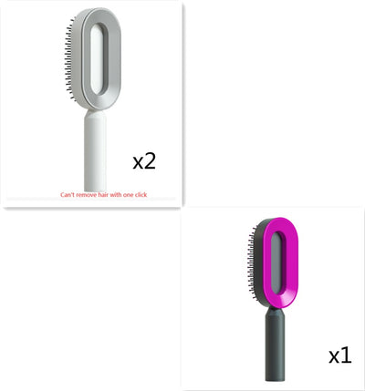 Self Cleaning Hair Brush For Women One-key Cleaning