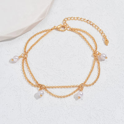 Elegant High-grade Design Hexagonal Star with Pearl Anklet