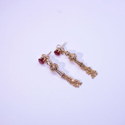 Gold-plated Diamond Tassel Eardrops Earrings