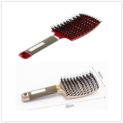 Womens Detangler Hair Brush Bristle Nylon Scalp Massage Teaser