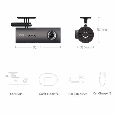 Car Dash Smart WiFi DVR 130 Degree Wireless Dashcam 1080P FHD Night Version G-Sensor Driving Recorder