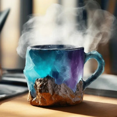 400ml Resin Mineral Crystal Coffee Mug with Handle