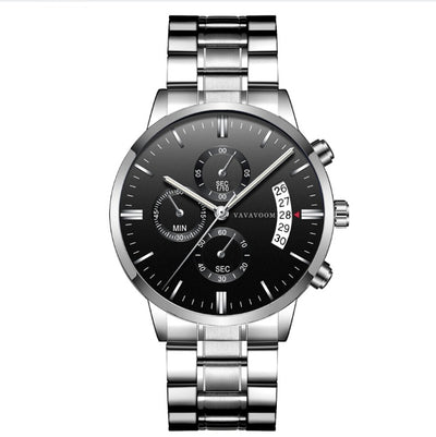 Stainless Steel Waterproof Quartz Watch with Business Leisure Calendar