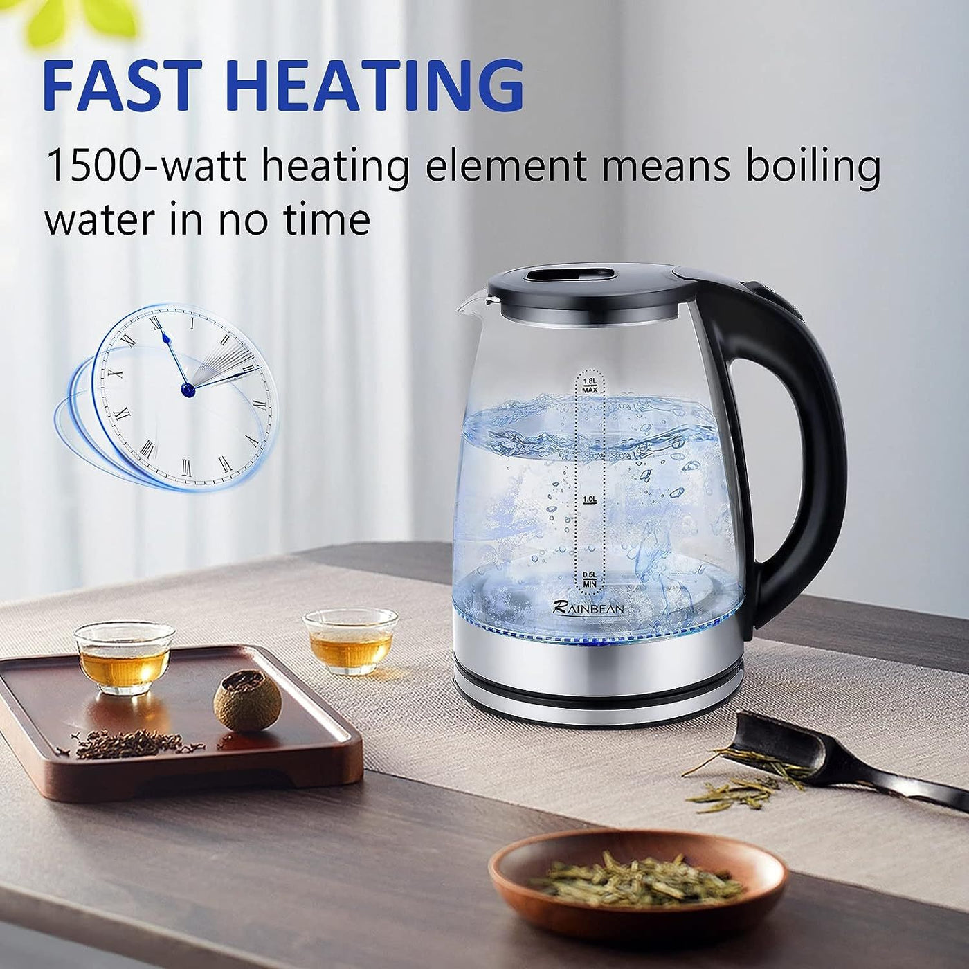 Electric Kettle Water Boiler, 1.8L Electric Tea Kettle