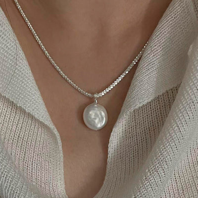 Sterling Silver S925 Baroque Pearl Necklace